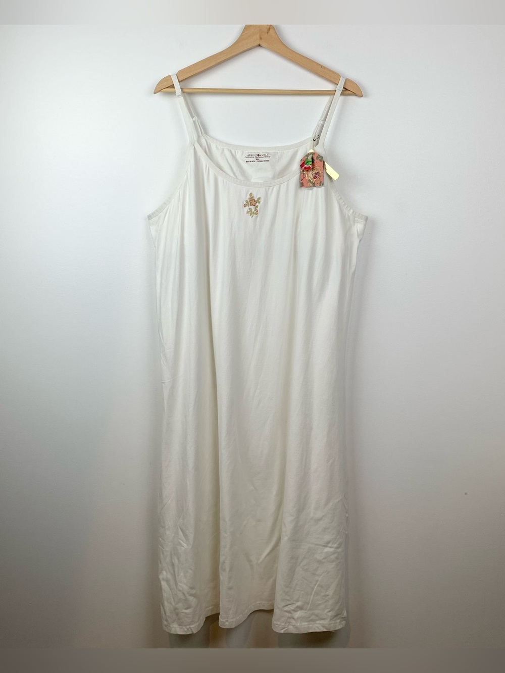 NWT April Cornell Maxi Dress Jess Slip Sz XXL White Straps Romantic Coastal NEW